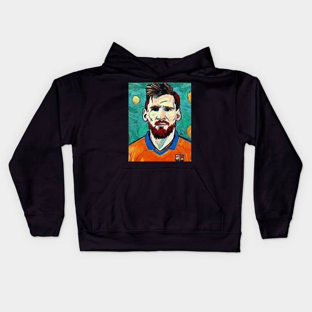 Messi Art Tshirt Kids Hoodie by Sunlyleaf